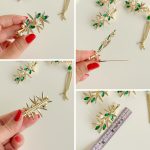 گیره انبری جواهر زمردی آویزدار - Image 3